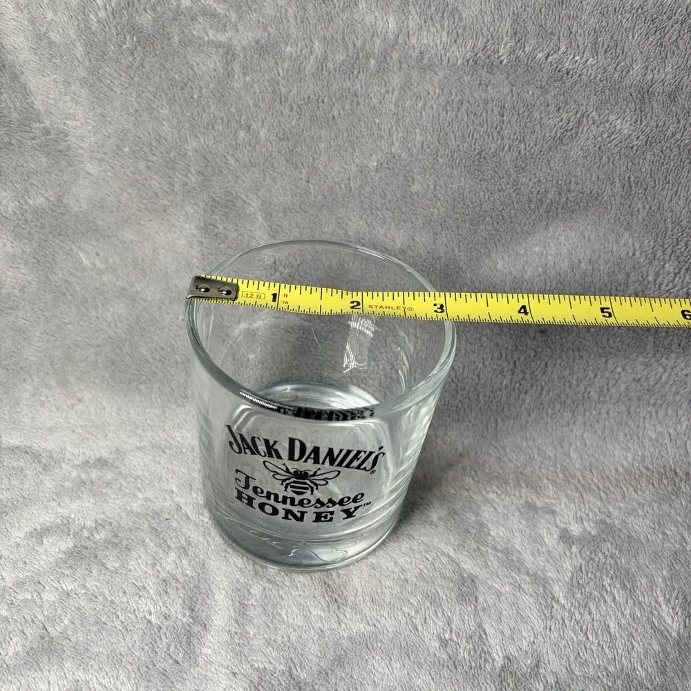 2 Jack Daniels Tennessee Honey Low Ball Rocks Glass Cups Bee Embossed On Bottom